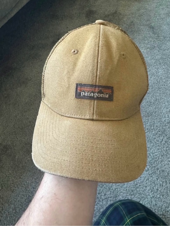 Patagonia Other - Patagonia Tan Canvas Trucker Hat with Logo Patch